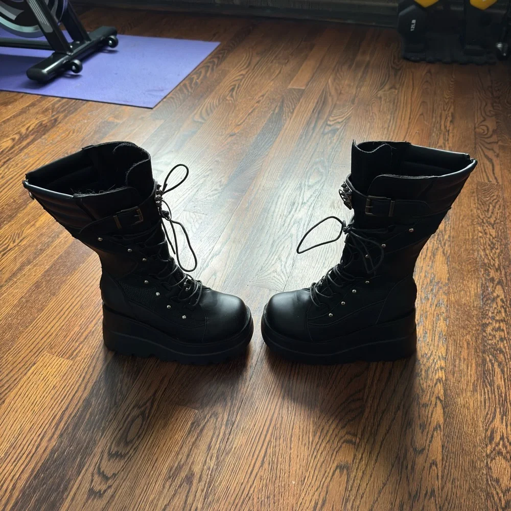 Demonia Combat Platform Boots - Picture 2 of 4